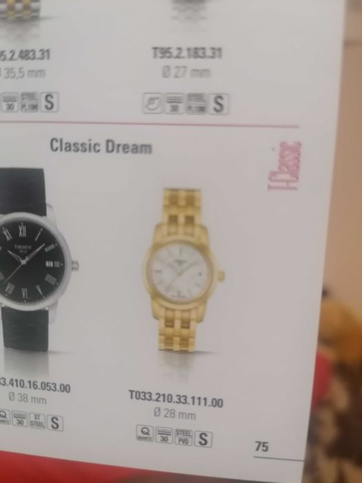 vand ceas dama auriu original Tissot T033.210.33.111.00