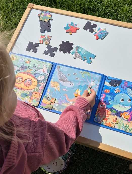 4 в 1 Оцветяване, Пъзел, Учене и Игра - комплект за игра и учене