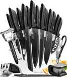 Set cutite Home Hero 11 piese + suport, inox, cu ascutitor