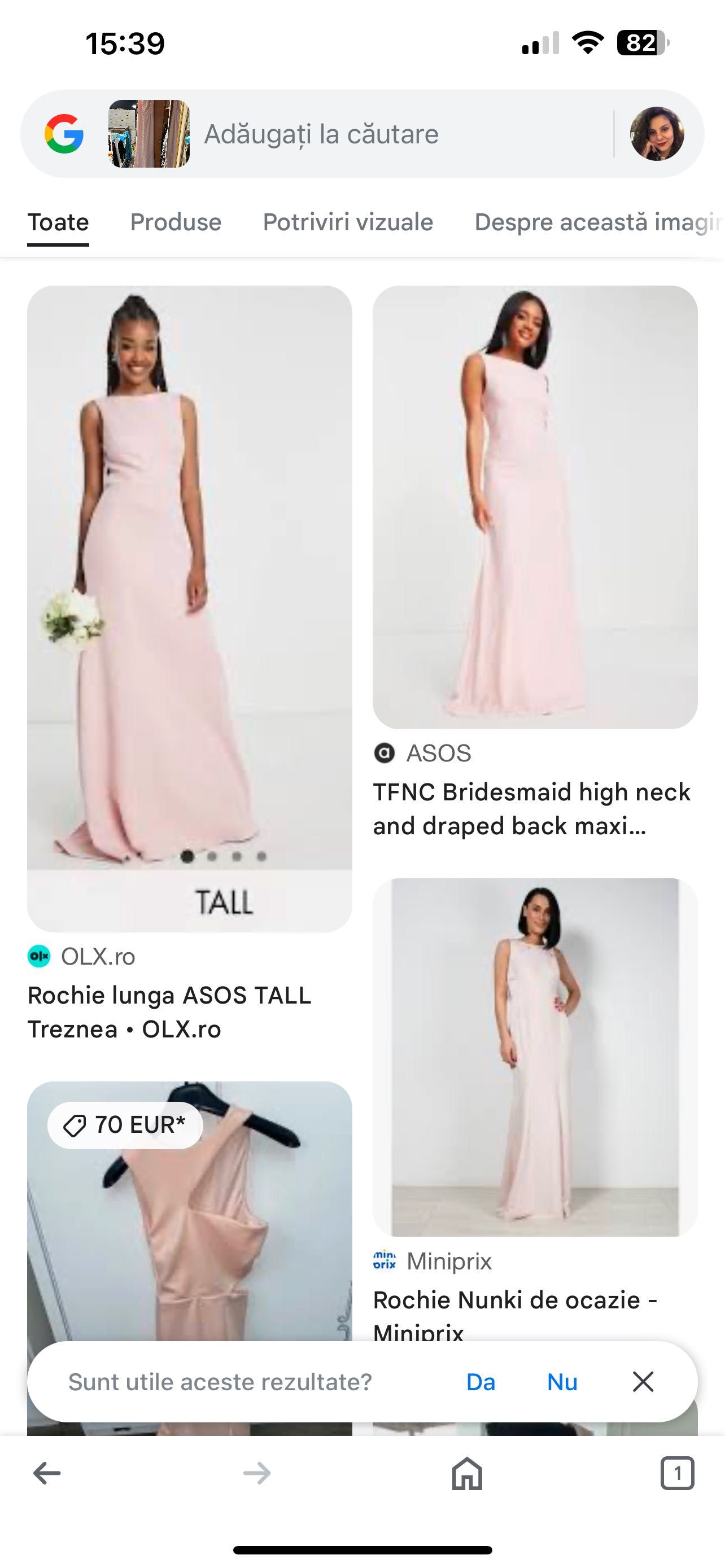 Rochie nouă Asos de ocazie roz pudră