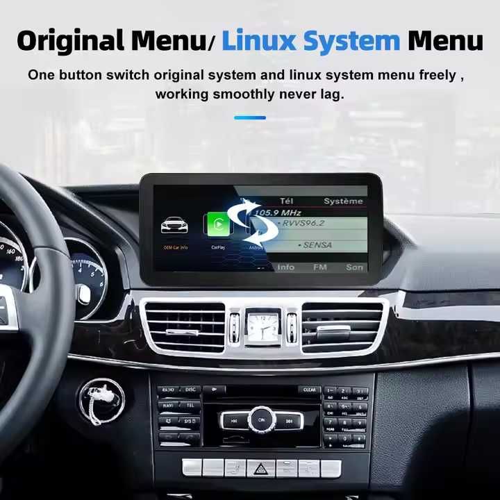 Дисплей за Mercedes E W212, 2009-2016 с безжичен CarPlay/Android Auto