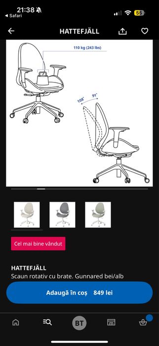 Birou plus Scaun de birou Ikea