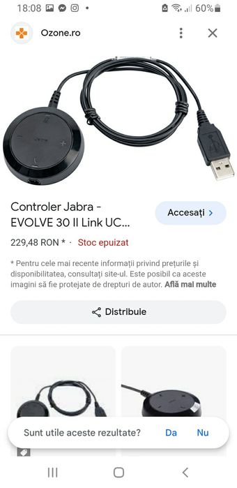 Vând sau schimb cu diverse controller jabra Evolve 30 ll