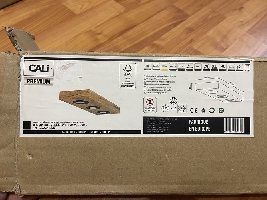 Aplica lampa polita de perere cu 3 spoturi LED