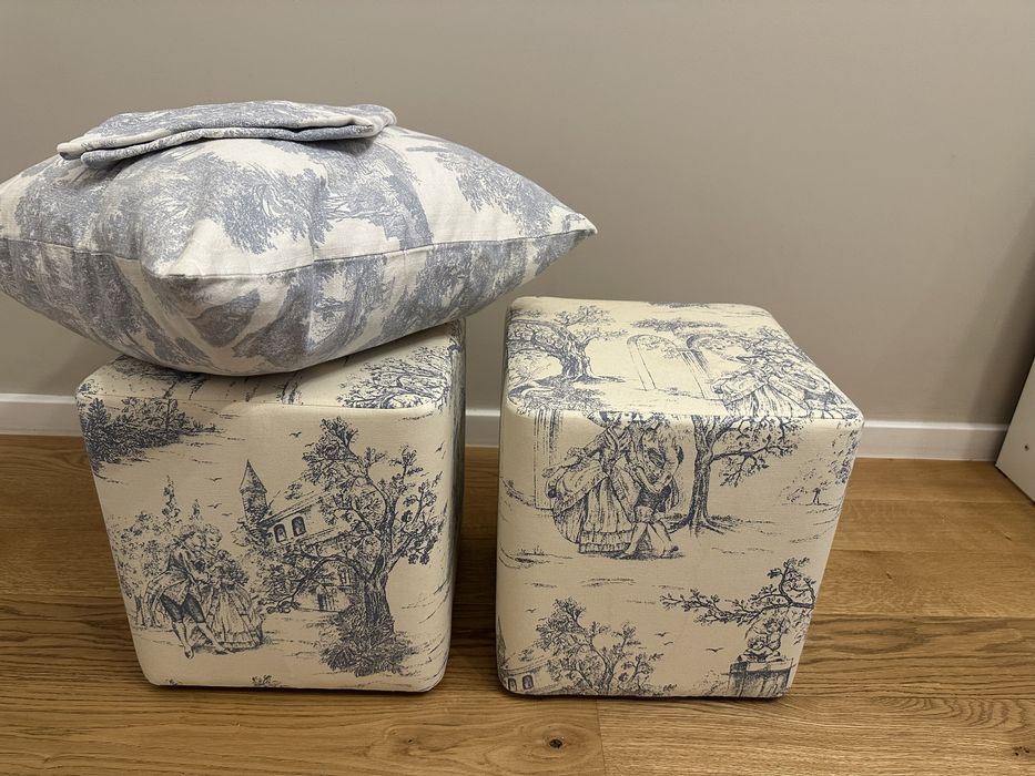 Set doua taburete si fete de perna stil Dior