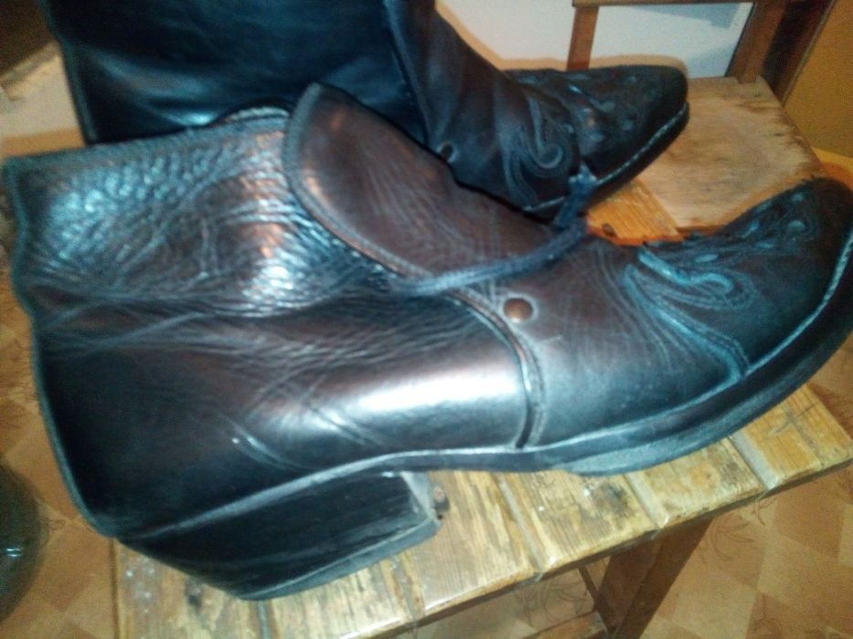 Рокерски обувки естествена кожа ръчна изработка шити