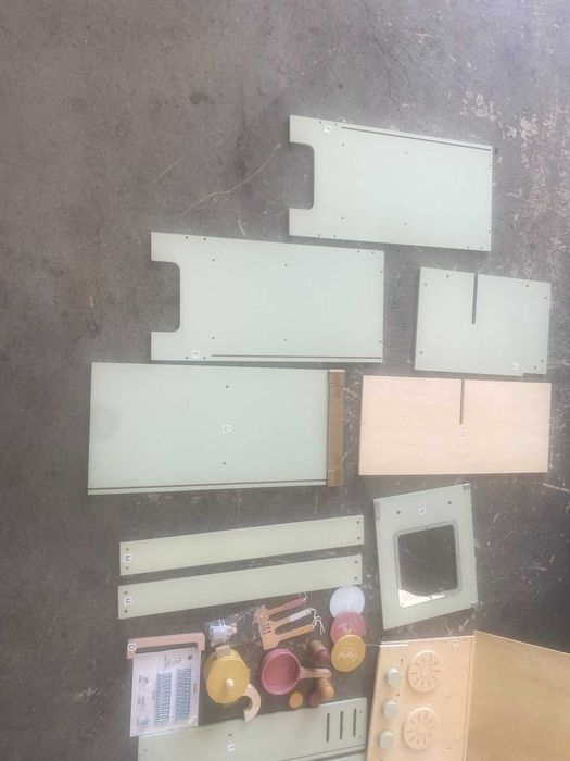 Дървена кухня за игра Little Dutch в цвят мента