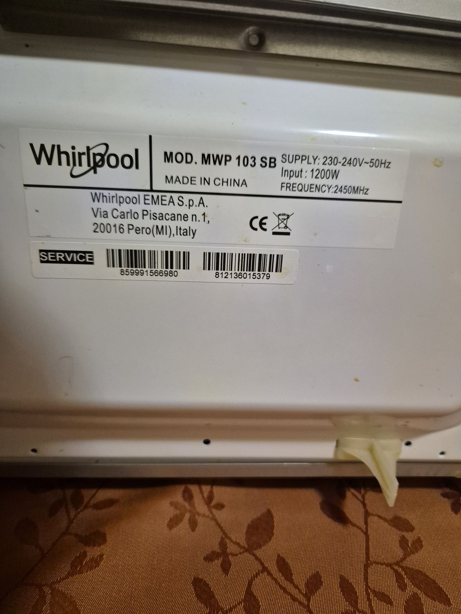 Cuptor microunde Whirlpool Cook 20 aproape nefolosit