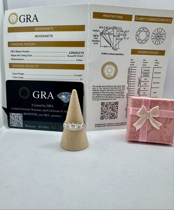 Сребърен пръстен с мойсанит (Диамант) 1.3 карата