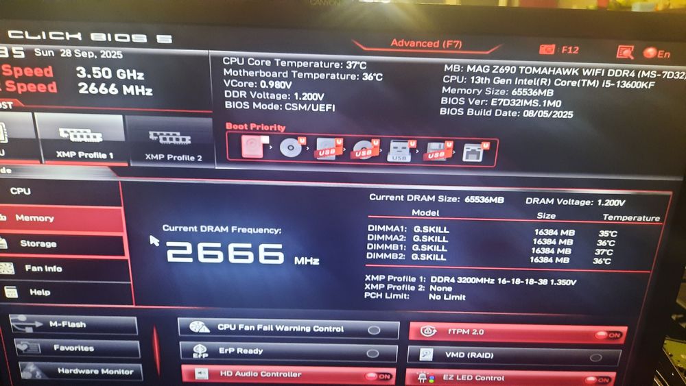 Дънна платка MSI MAG Z690 TOMAHAWK WIFI D4 CPU i5 13600KF