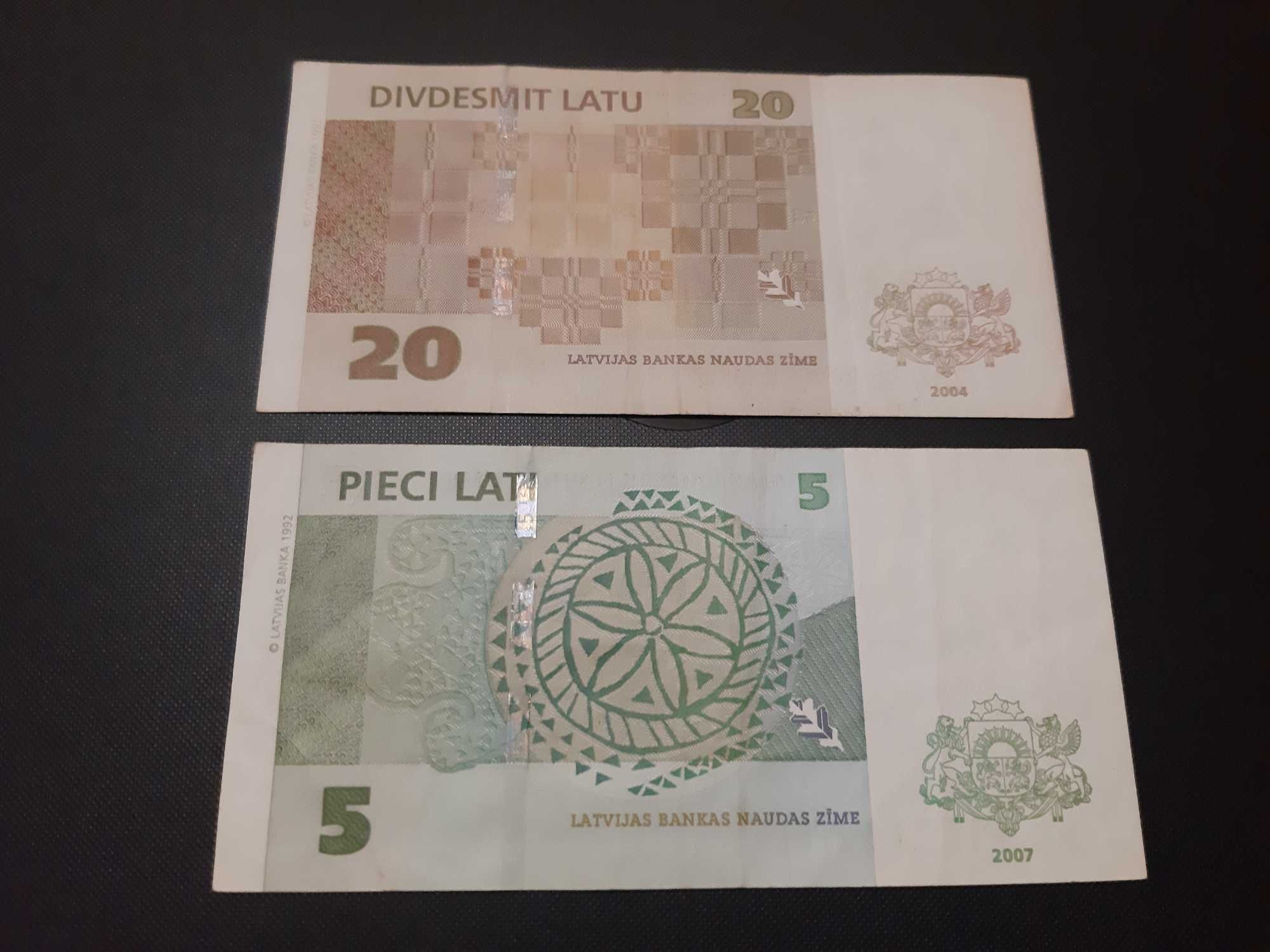 Set 2 bancnote Letonia