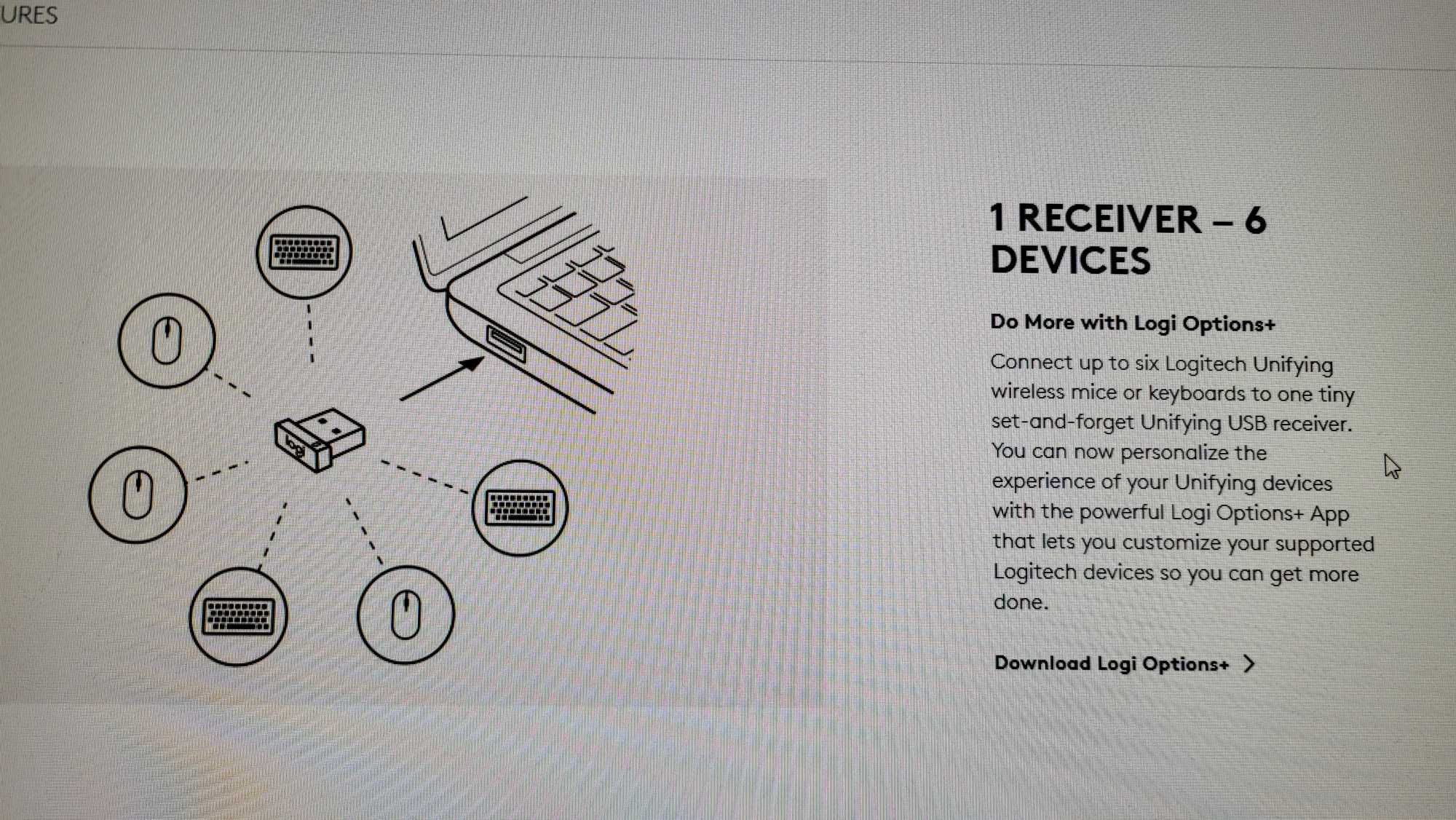 Logitech (Logi) USB Unifying receiver U0008 fuctionale