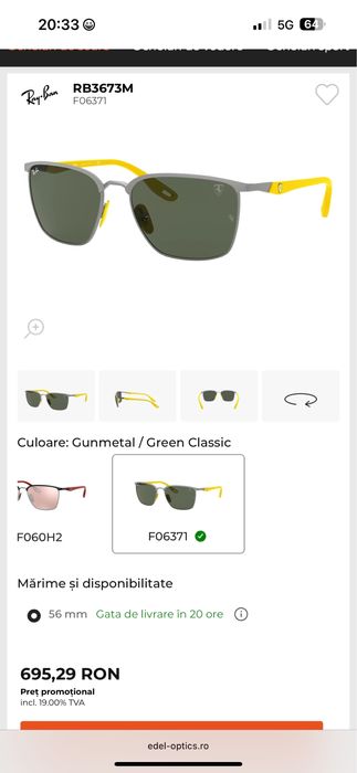 Ochelari originali Ray-Ban RB3673M Gunmetal Matte Yelow