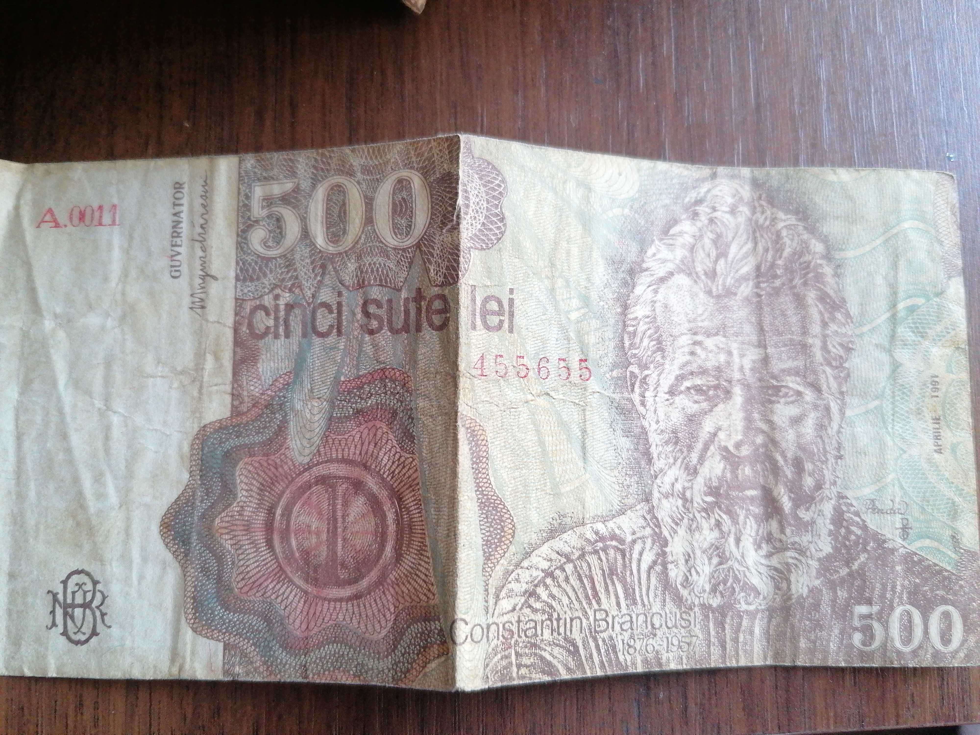 Bancnotă 500 lei Constantin Brâncuși serie rara A0011