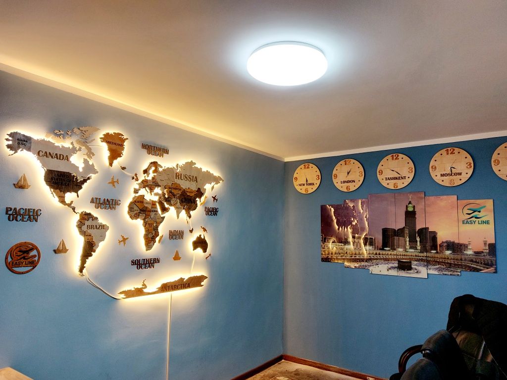 3D карта мира с подсветкой. Цвет Classic