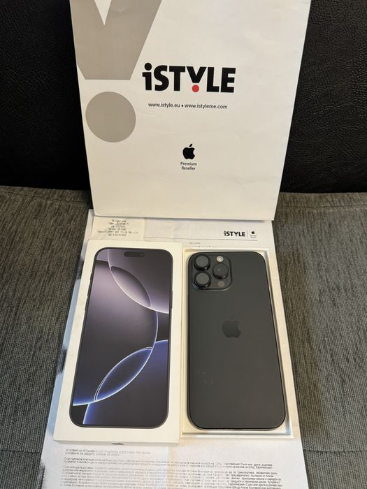 КАТО НОВ 256GB iPhone 16 Pro Max iStyle Гаранция 2026г. Black