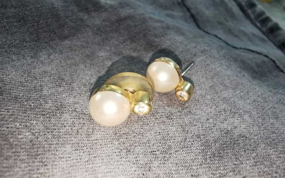 Cercei cu perlă și diamant, original Christian Dior
