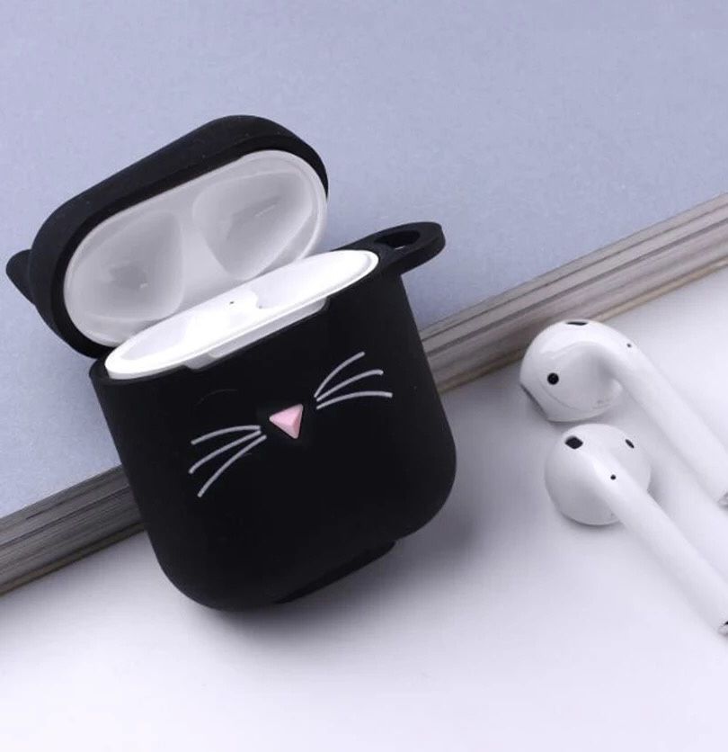 Силиконов кейс за Apple Airpods 1/2 с котката на Karl Lagerfeld