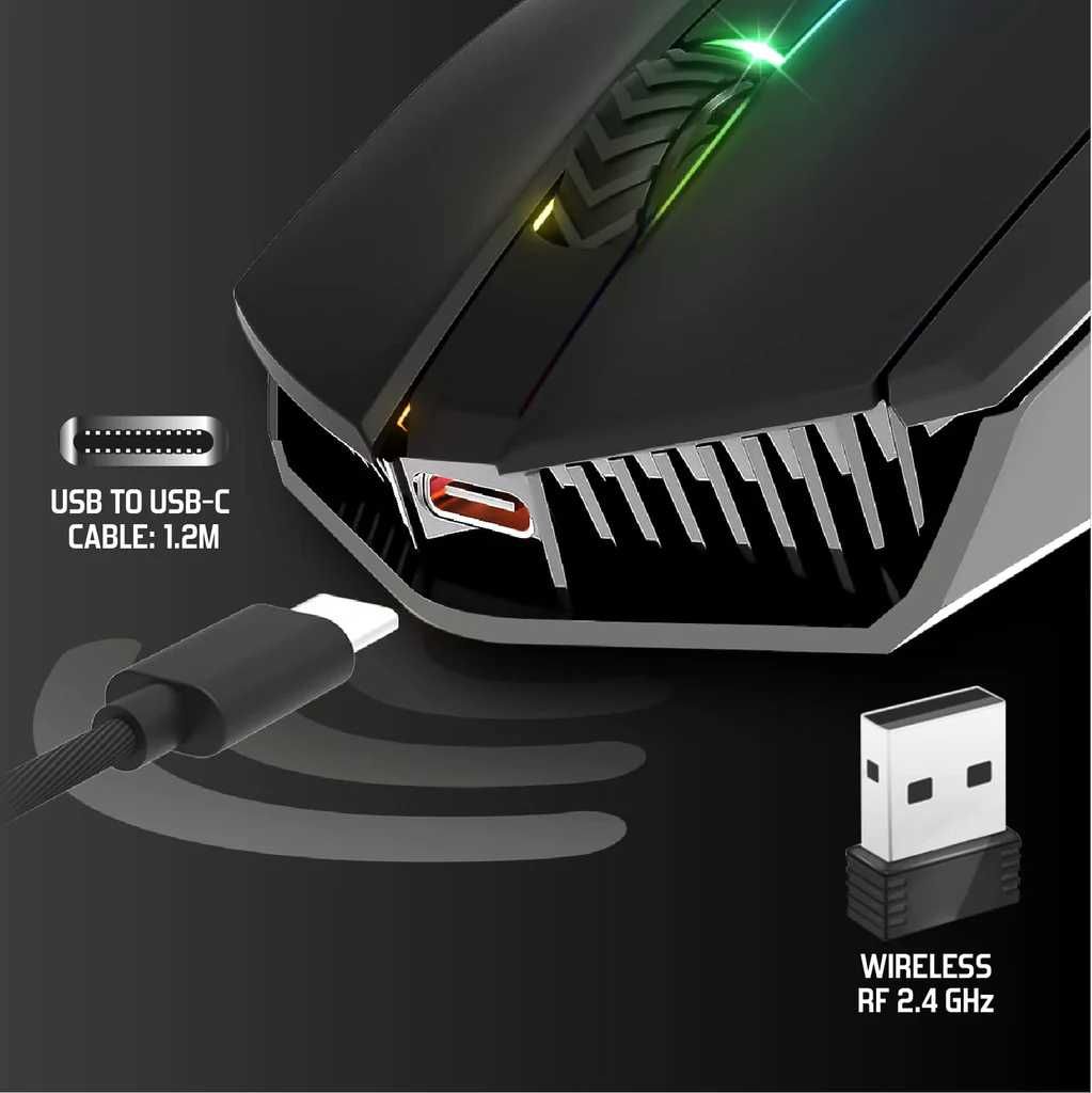 Mouse wireless gaming XPERT M200, 8 butoane, rapid fire, 10000 DPI