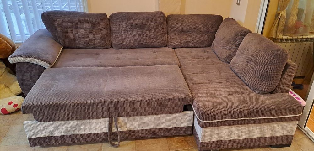 Ъглов диван с ракла и функция сън