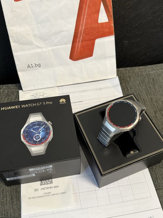 ***Чисто НОВ 46mm Huawei Watch GT 5 Pro Yettel Гаранция 2027 Titanium