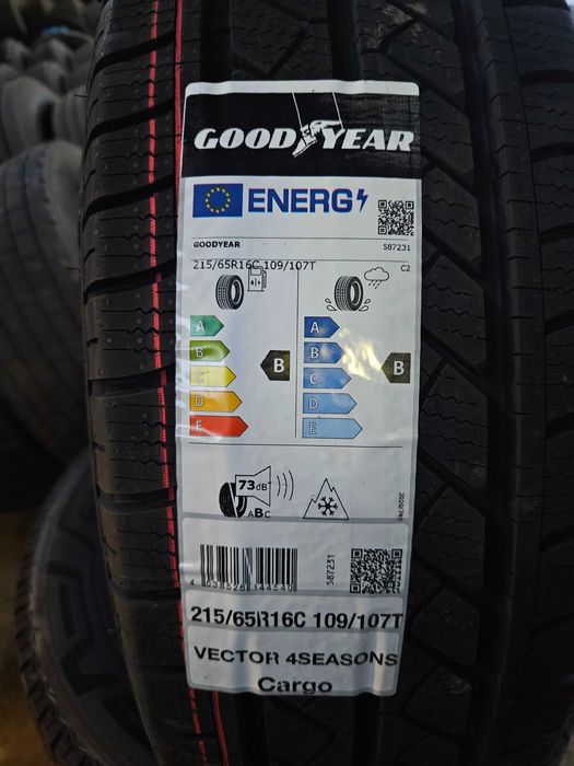 4 Нови бусови гуми 215/65R16C Goodyear Cargo 4Seasons 109/107H DOT3624