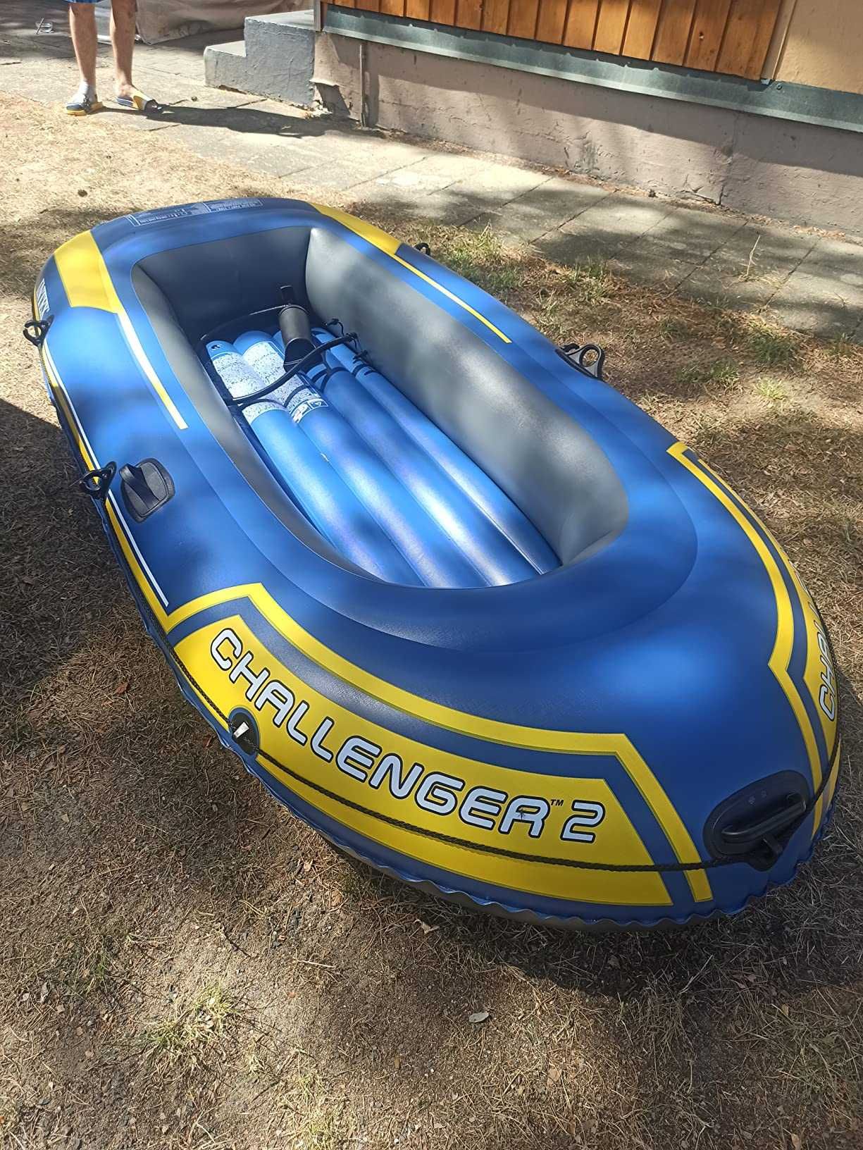 лодкa надуваемa INTEX Challenger 2 к-т с помпа и гребла риболов