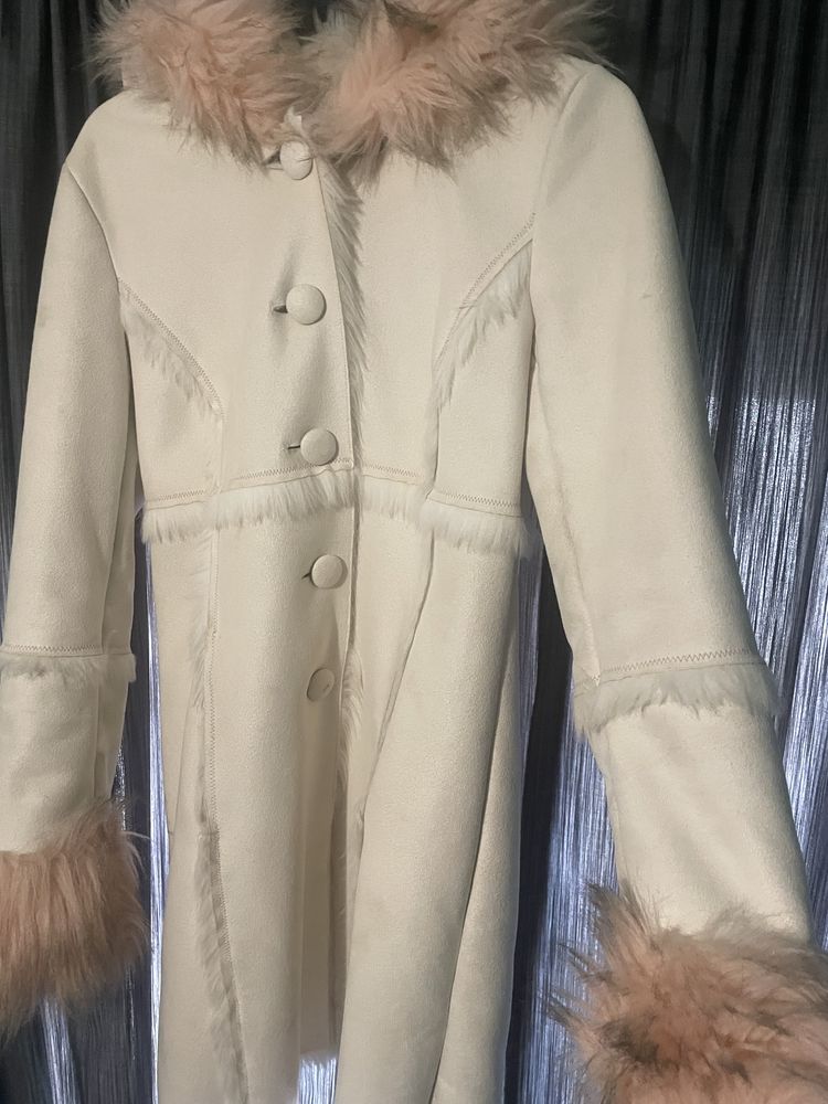 Vintage BEBE палто, естествена кожа