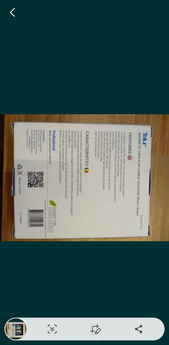 Cablu de date si incarcare Tellur cu sistem magnetic de depozitare 20