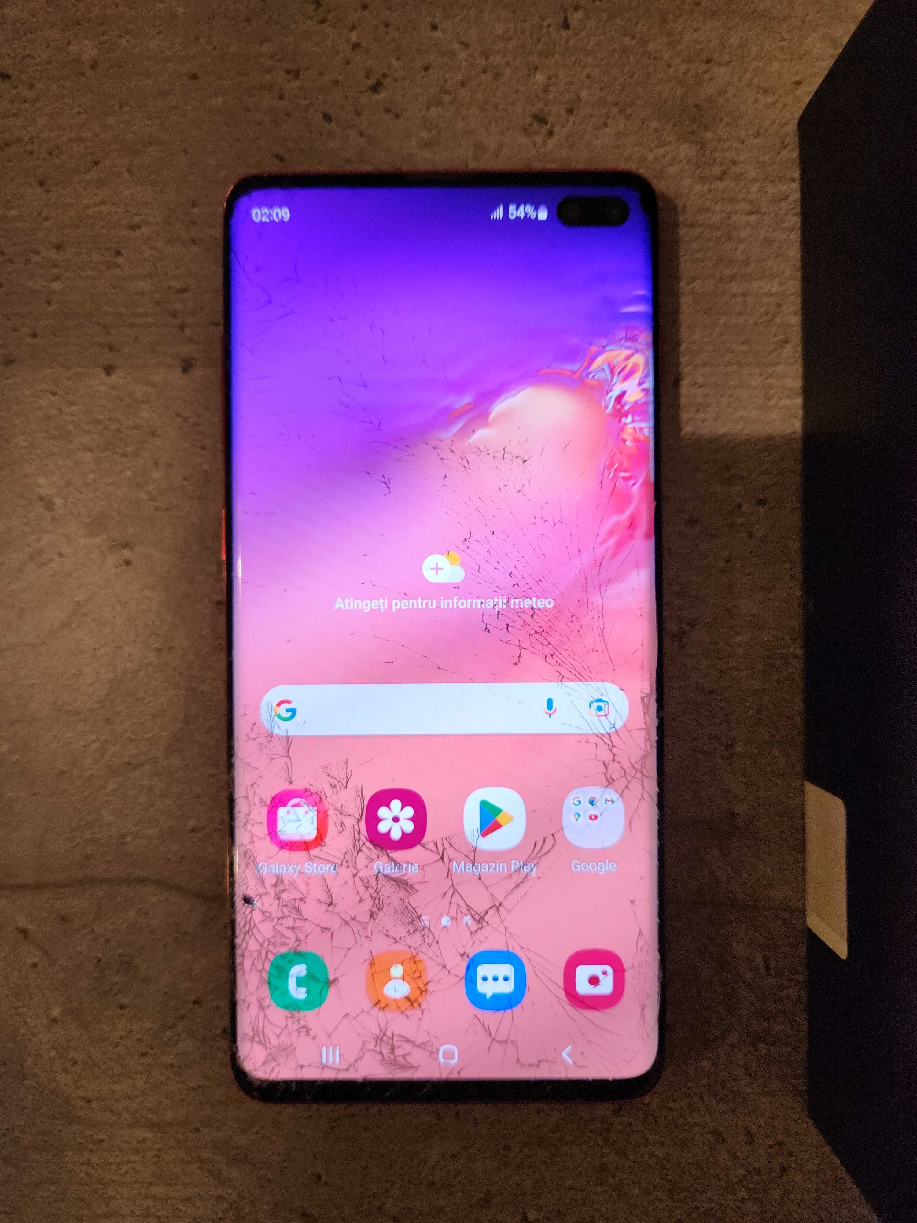Samsung Galaxy S10+ Cardinal Red, 128GB, 8GB RAM, sticla sparta
