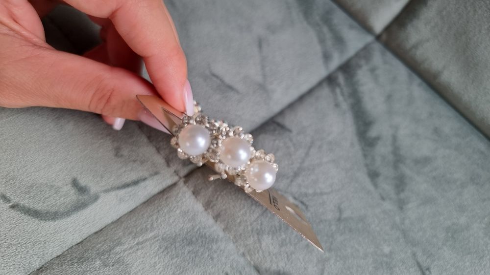 Set 6 agrafe noi de par cu perle Meli Melo