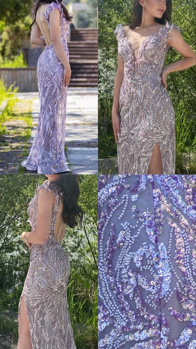Бална рокля сребристо-лилава