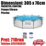Piscina Bestway PRO MAX Familie Copii Cadru Metal 305 x 76cm + POMPA
