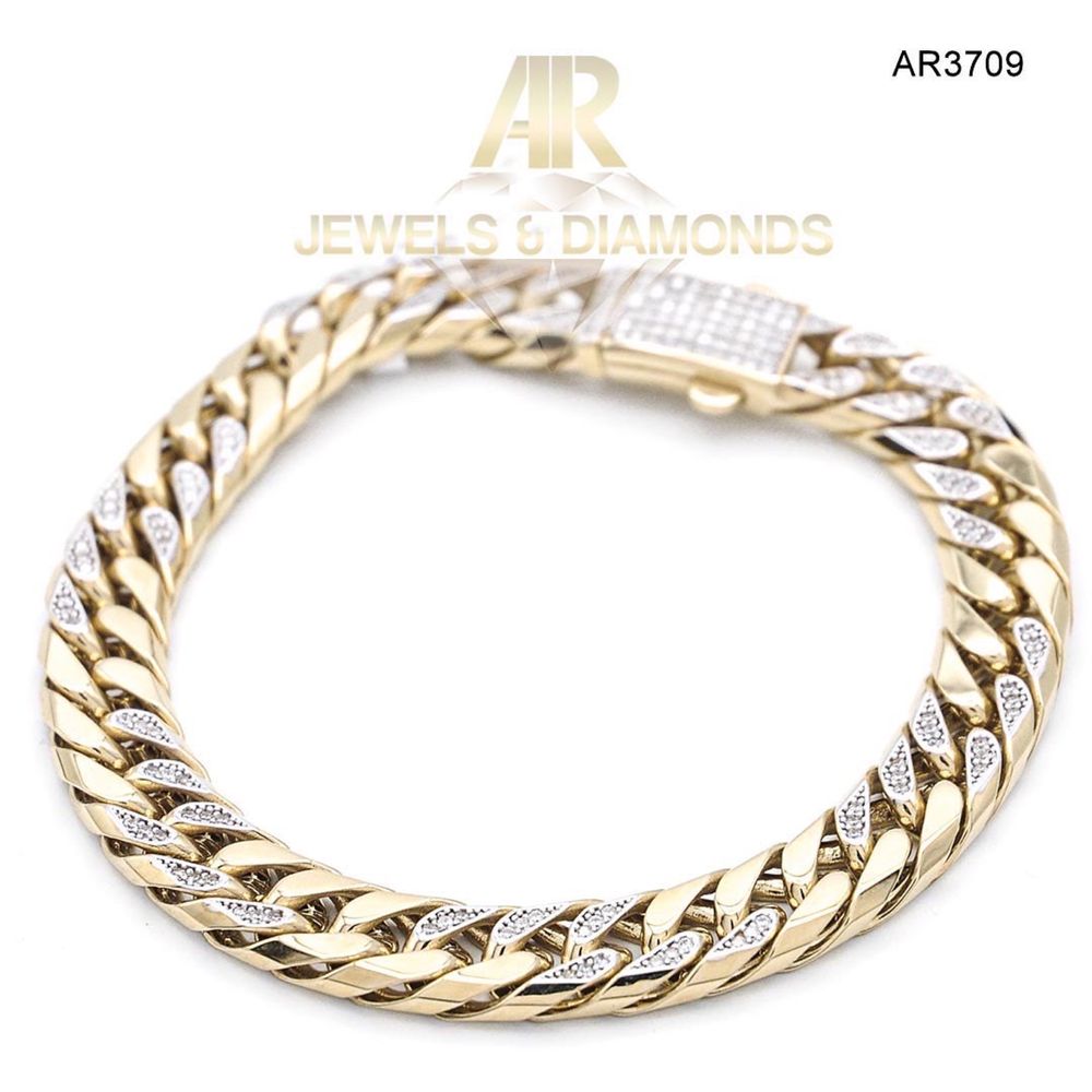 Bratara Aur 14 K tip Cuban model nou unisex ARJEWELS(AR3709)