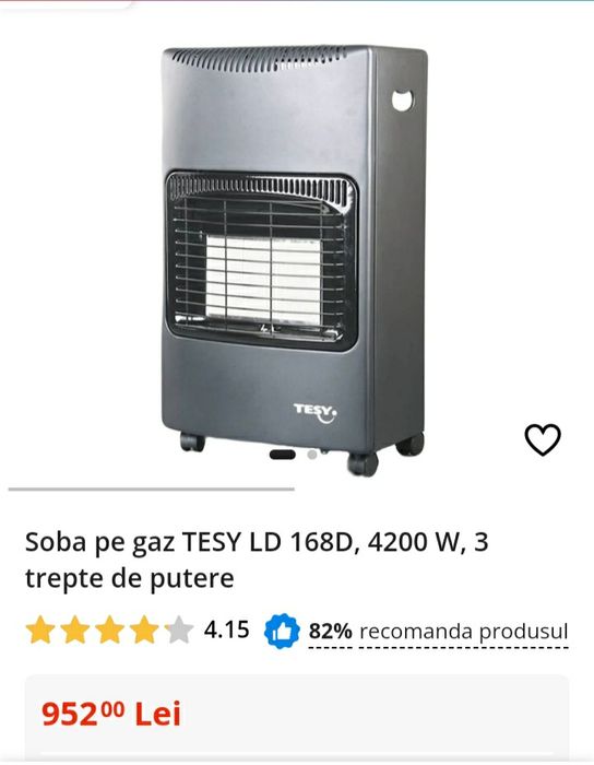 Incalzitor soba pe butelie gaz convector gpl