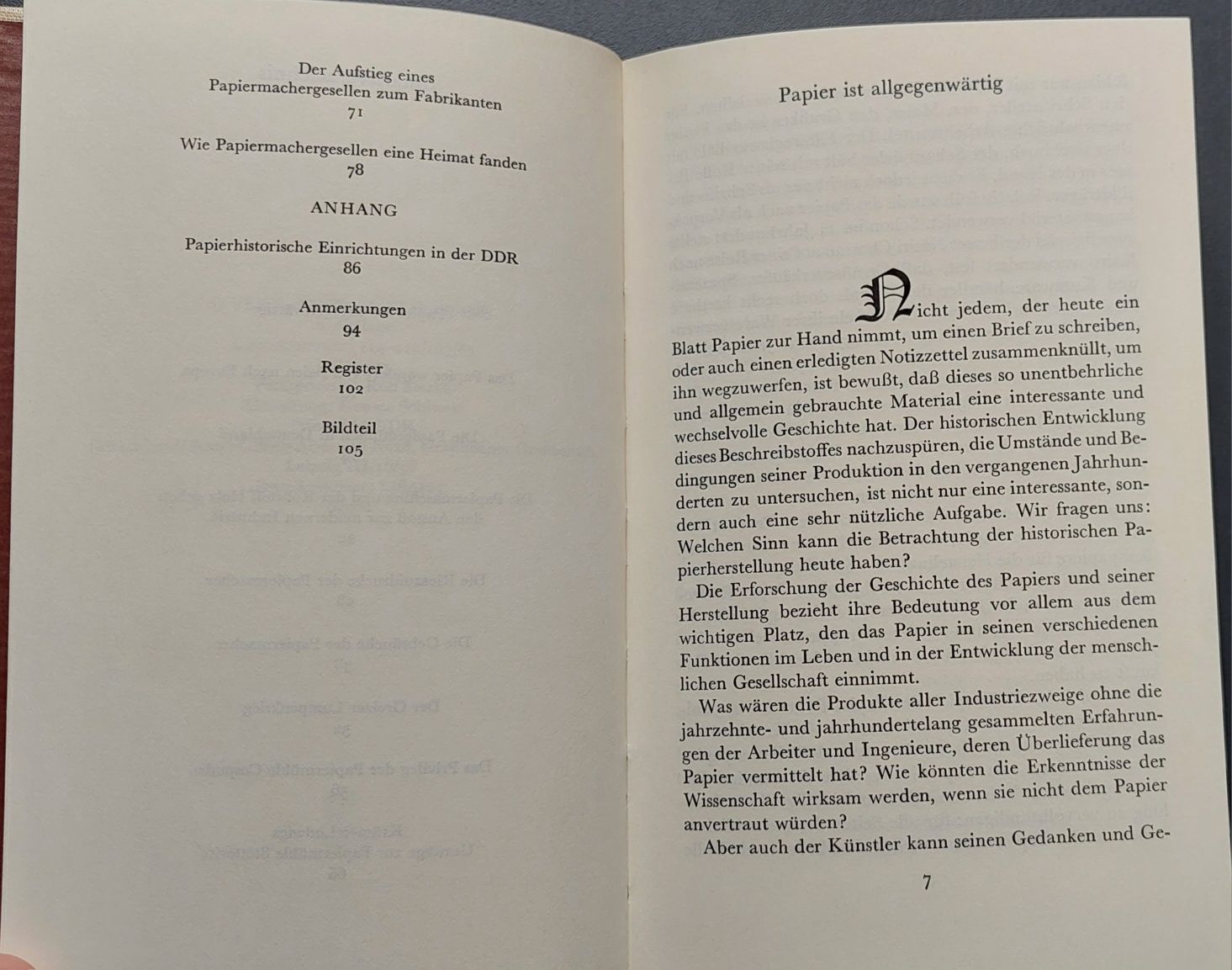 Книга на немски език, Хартията-традициите на стария занаят.