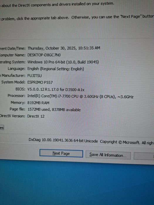 Calculator fujitsu cu i7 7700 / 8 g ddr / ssd 256