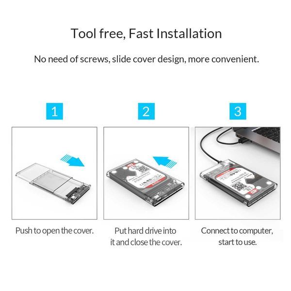 Orico Storage - Case - 2.5 inch 10Gbps Type-C кутия  - 2139C3-G2-CR-EP