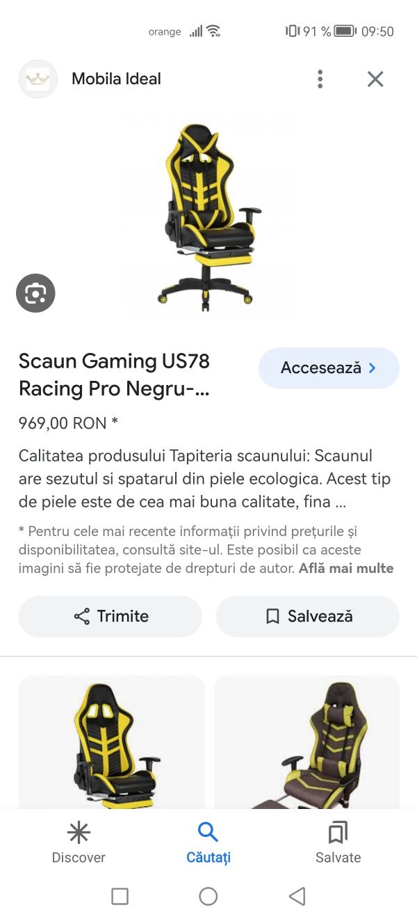 Scaun Gaming Racing Pro