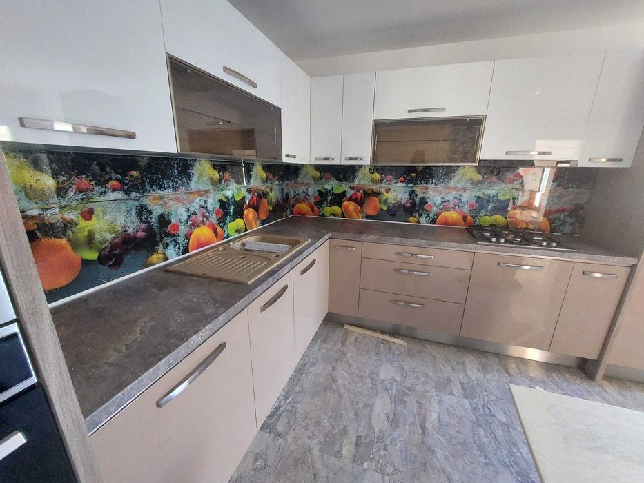 Sticla colorata printata contrablat bucatarie Backsplash