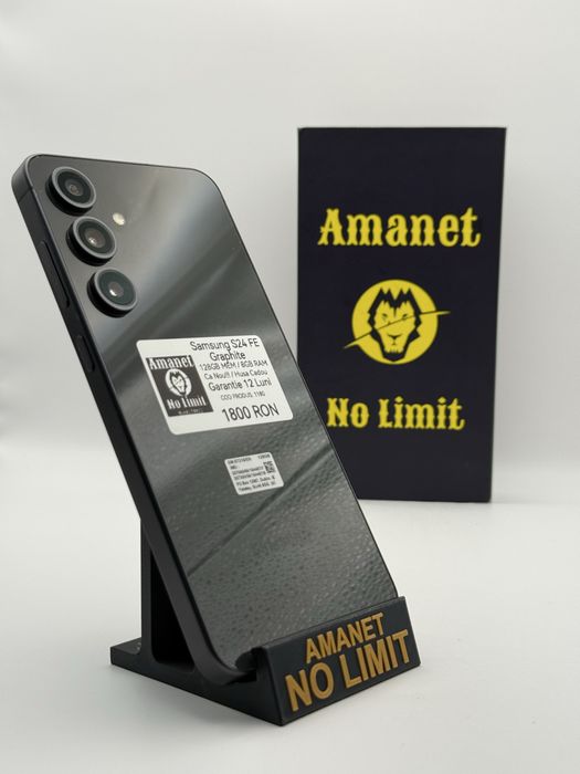 Samsung S24 FE  5G Black 128GB CA Nou Garantie 1An , AMANET NO LIMIT.