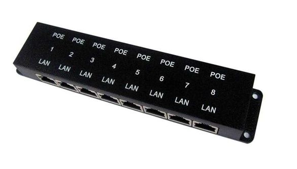 8х Порта Poe HUB Splitter Injector DC Мрежови Инжектор IP Камери NVR