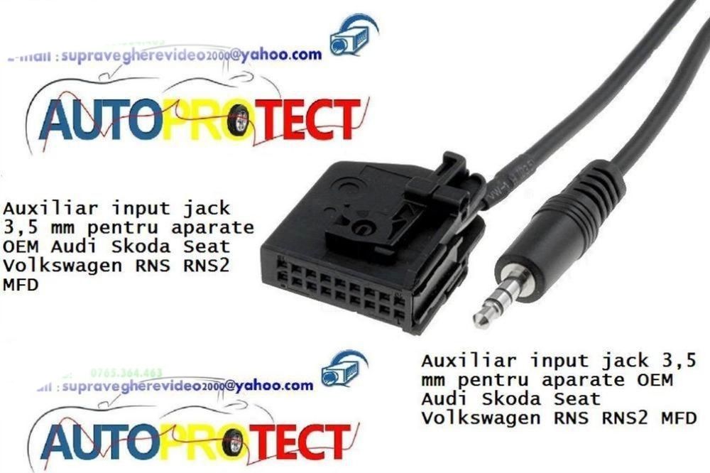 Adaptor AUX mini ISO jack 3,5 mm MFD3 radio Audi Skoda Seat VW RNS