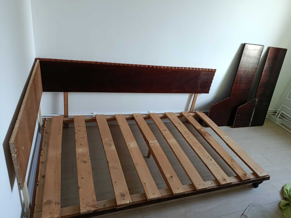 pat lemn/PAL aprox 210*135 cm tip somiera cu protectii laterale