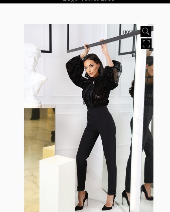 Риза-боди AVIN, кадифе и органза, еластично