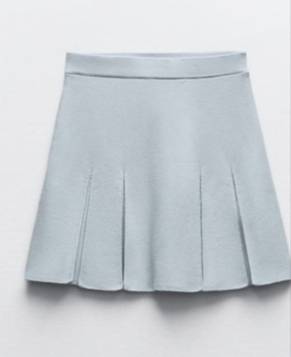 Fusta cu pliuri, Zara, noua, bleu,, M