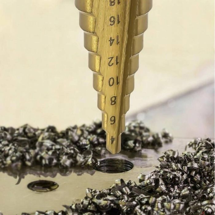 Set burghie metal conice in trepte, 4-32 mm, 4 piese, Verke