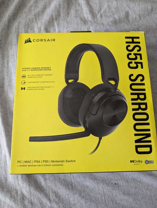 Casti gaming cu microfon Corsair HS55 Surround, Dolby Audio 7.1,