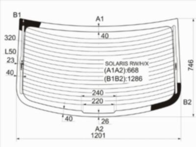Стекло заднее Hyundai Solaris