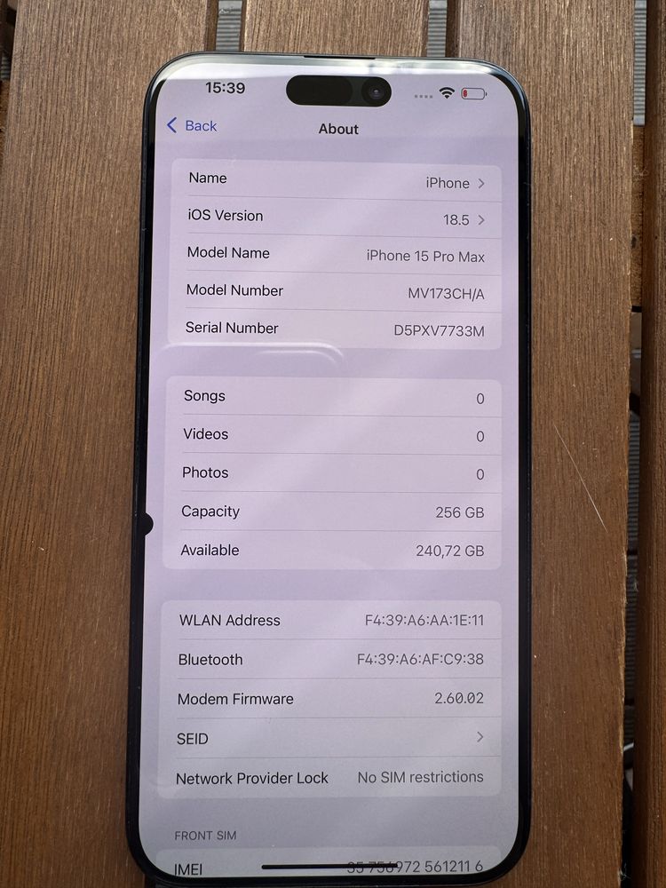 iPhone 15 Pro Max 256 Blue - 93% Battery